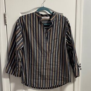 See by Chloe Blouse in Navy and Tan